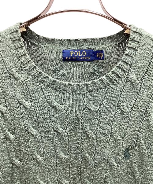 POLO RALPH LAUREN（ポロ・ラルフローレン）POLO RALPH LAUREN (ポロ・ラルフローレン) ケーブルニット グリーン サイズ:XSの古着・服飾アイテム