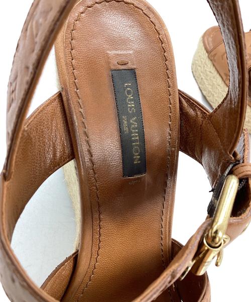 LOUIS VUITTON（ルイ ヴィトン）LOUIS VUITTON (ルイ ヴィトン) ウェッジソールサンダル ブラウン サイズ:36の古着・服飾アイテム