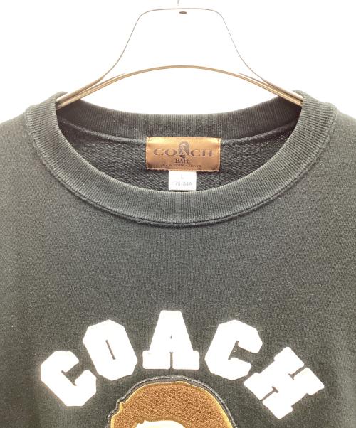 A BATHING APE（アベイシングエイプ）A BATHING APE (アベイシングエイプ) COACH (コーチ) Crew Neck Sweat Shirt クルーネックスウェットシャツ ブラック サイズ:Lの古着・服飾アイテム