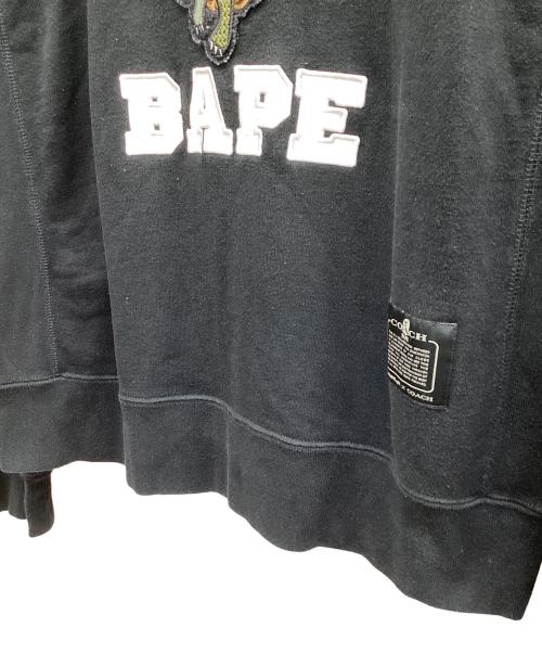 A BATHING APE（アベイシングエイプ）A BATHING APE (アベイシングエイプ) COACH (コーチ) Crew Neck Sweat Shirt クルーネックスウェットシャツ ブラック サイズ:Lの古着・服飾アイテム