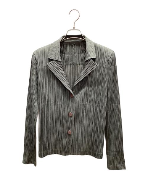 PLEATS PLEASE（プリーツプリーズ）PLEATS PLEASE (プリーツプリーズ) 薄手カーディガン グレー サイズ:4の古着・服飾アイテム