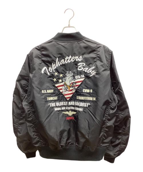 AVIREX（アヴィレックス）AVIREX (アヴィレックス) LIGHT MA-1 TOPHATTERS ブラック サイズ:XLの古着・服飾アイテム