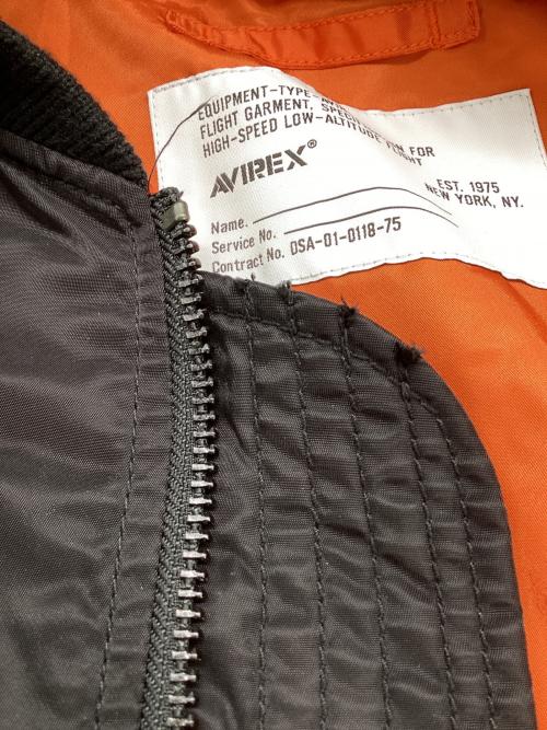 AVIREX（アヴィレックス）AVIREX (アヴィレックス) LIGHT MA-1 TOPHATTERS ブラック サイズ:XLの古着・服飾アイテム