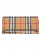 BURBERRYバーバリー）の古着「BURBERRY　ノバチェック　長財布」｜ブラウン×レッド