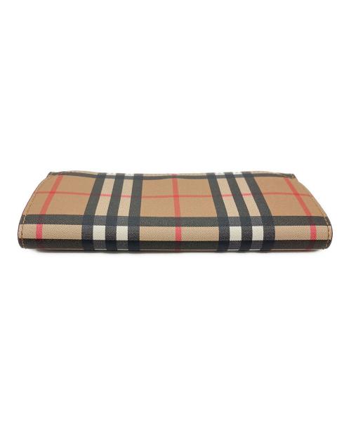 BURBERRY（バーバリー）BURBERRY (バーバリー) BURBERRY　ノバチェック　長財布 ブラウン×レッドの古着・服飾アイテム