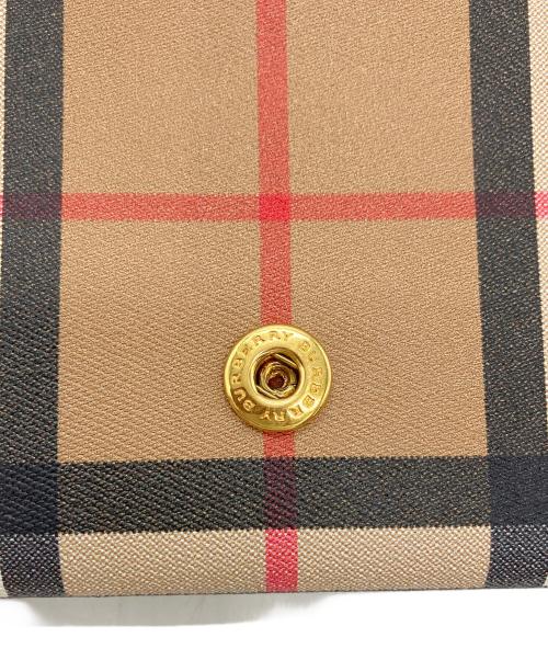 BURBERRY（バーバリー）BURBERRY (バーバリー) BURBERRY　ノバチェック　長財布 ブラウン×レッドの古着・服飾アイテム