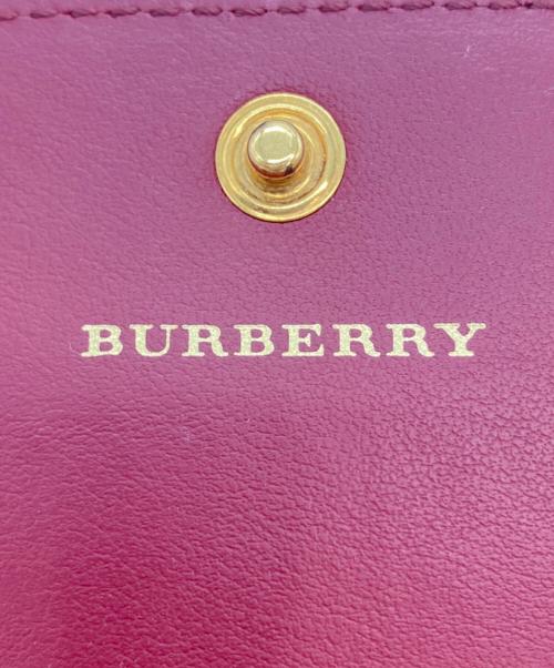 BURBERRY（バーバリー）BURBERRY (バーバリー) BURBERRY　ノバチェック　長財布 ブラウン×レッドの古着・服飾アイテム