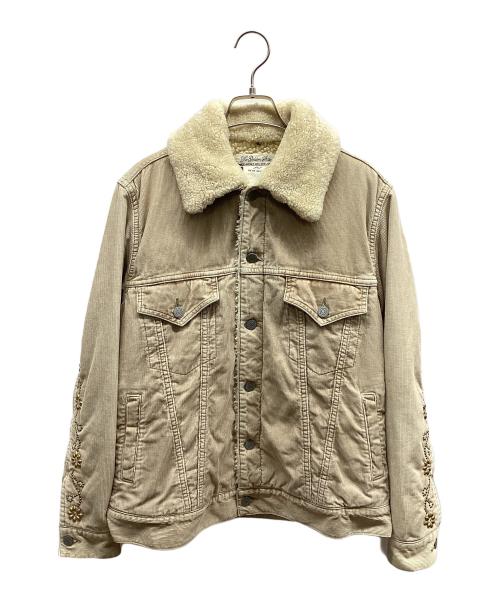 REMI RELIEF（レミレリーフ）REMI RELIEF (レミレリーフ) フラワースタッズ裏ボアコーデュロイジャケット ベージュ サイズ:Sの古着・服飾アイテム