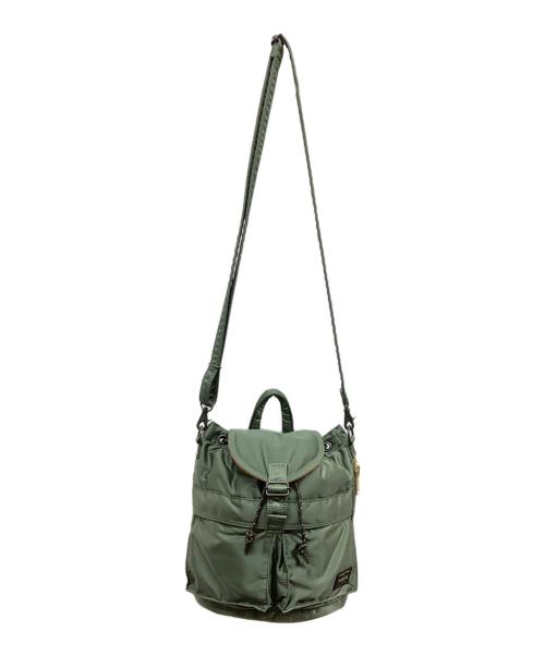 PORTER（ポーター）PORTER (ポーター) PORTER タンカー サックパック グリーン×オレンジの古着・服飾アイテム