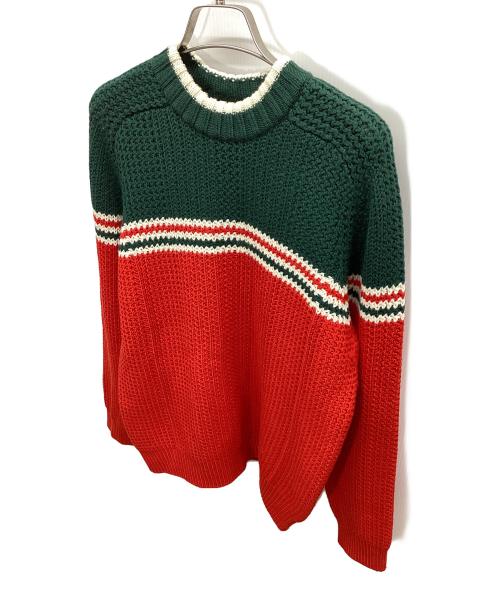 GUCCI（グッチ）GUCCI (グッチ) 厚手ニット レッド×グリーン サイズ:150㎝の古着・服飾アイテム
