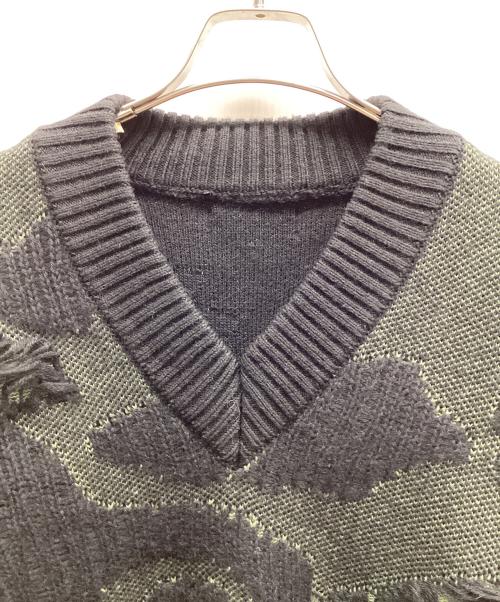 DIESEL（ディーゼル）DIESEL (ディーゼル) 厚手ニット ブラック×カーキ サイズ:Lの古着・服飾アイテム