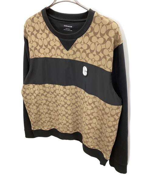 COACH（コーチ）COACH (コーチ) シグネチャークルーネックスウェット ブラック サイズ:XLの古着・服飾アイテム