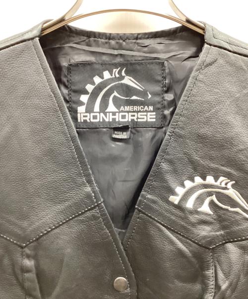 AMERICAN IRONHORSE（アメリカン アイアンホース）AMERICAN IRONHORSE (アメリカン アイアンホース) ライダースベスト ブラック サイズ:Lの古着・服飾アイテム