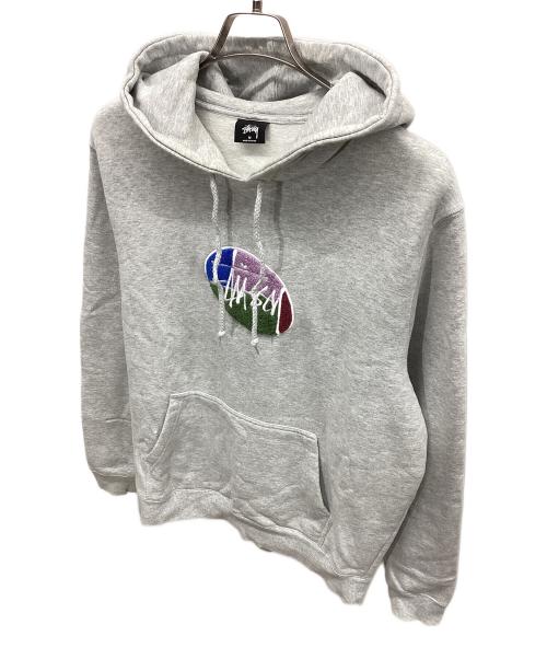 stussy（ステューシー）stussy (ステューシー) プルオーバーパーカー グレー サイズ:Mの古着・服飾アイテム
