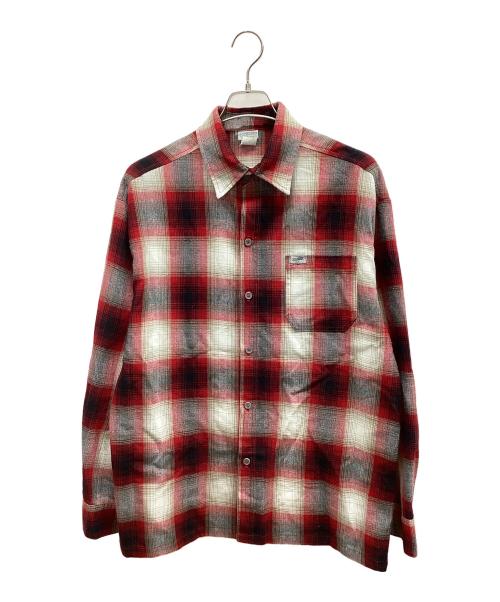CalTop（キャルトップ）CalTop (キャルトップ) 長袖シャツ レッド×ホワイト サイズ:Mの古着・服飾アイテム