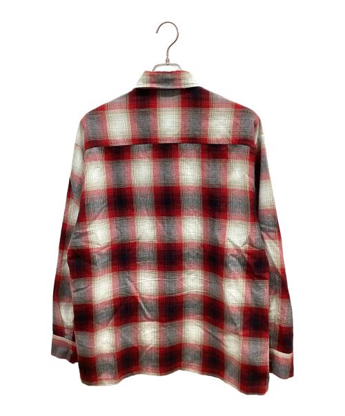 CalTop（キャルトップ）CalTop (キャルトップ) 長袖シャツ レッド×ホワイト サイズ:Mの古着・服飾アイテム