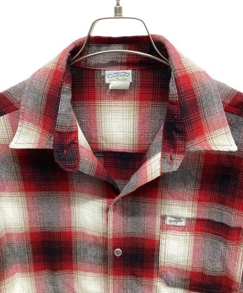 CalTop（キャルトップ）CalTop (キャルトップ) 長袖シャツ レッド×ホワイト サイズ:Mの古着・服飾アイテム