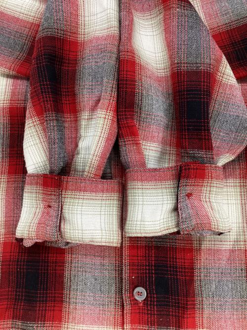 CalTop（キャルトップ）CalTop (キャルトップ) 長袖シャツ レッド×ホワイト サイズ:Mの古着・服飾アイテム