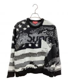SUPREME（シュプリーム）の古着「Digital Flag Sweater デジタル フラッグ セーター」｜グレー