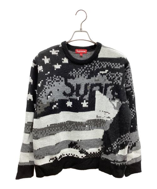 SUPREME（シュプリーム）SUPREME (シュプリーム) Digital Flag Sweater デジタル フラッグ セーター グレー サイズ:Mの古着・服飾アイテム