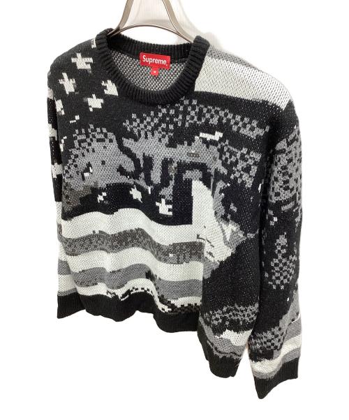 SUPREME（シュプリーム）SUPREME (シュプリーム) Digital Flag Sweater デジタル フラッグ セーター グレー サイズ:Mの古着・服飾アイテム