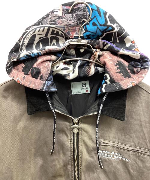 Aape BY A BATHING APE（エーエイプ バイ アベイシングエイプ）Aape BY A BATHING APE (エーエイプ バイ アベイシングエイプ) グラフィティフーデッドジャケット グレー サイズ:Lの古着・服飾アイテム