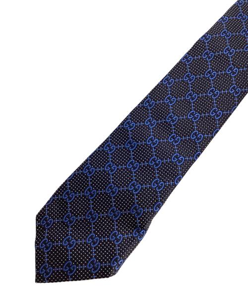 GUCCI（グッチ）GUCCI (グッチ) ネクタイ ブラック×ブルー サイズ:148×7㎝の古着・服飾アイテム