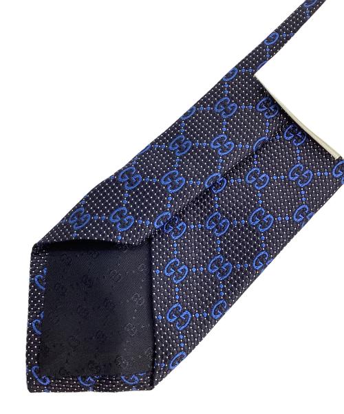 GUCCI（グッチ）GUCCI (グッチ) ネクタイ ブラック×ブルー サイズ:148×7㎝の古着・服飾アイテム
