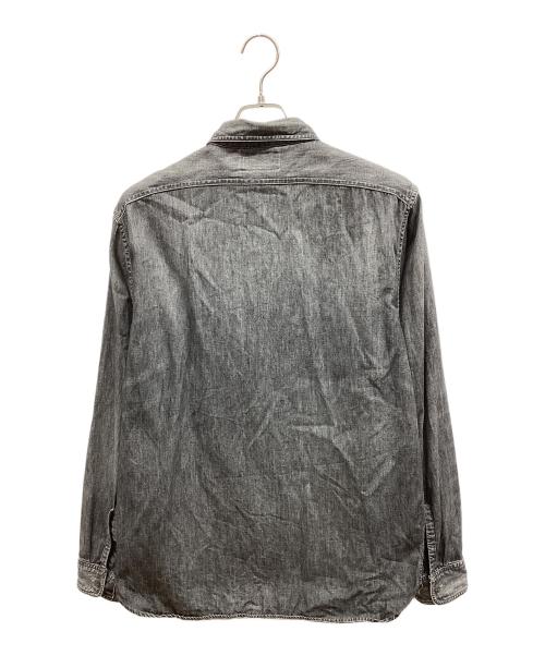 RRL（ダブルアールエル）RRL (ダブルアールエル) BLACK DENIM WORK SHIRT ブラックデニム ワークシャツ グレー サイズ:Mの古着・服飾アイテム