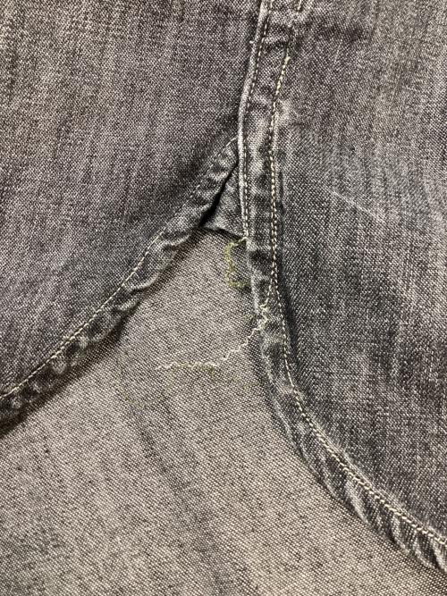 RRL（ダブルアールエル）RRL (ダブルアールエル) BLACK DENIM WORK SHIRT ブラックデニム ワークシャツ グレー サイズ:Mの古着・服飾アイテム