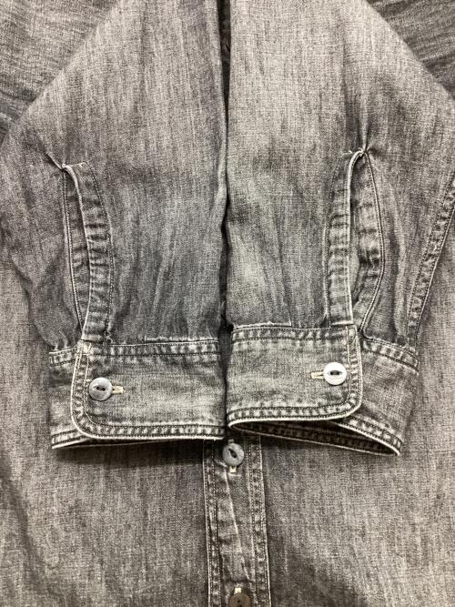 RRL（ダブルアールエル）RRL (ダブルアールエル) BLACK DENIM WORK SHIRT ブラックデニム ワークシャツ グレー サイズ:Mの古着・服飾アイテム