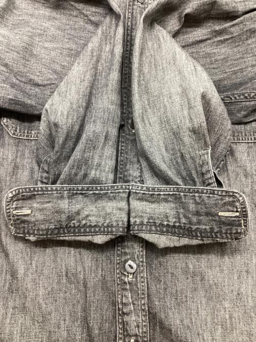 RRL（ダブルアールエル）RRL (ダブルアールエル) BLACK DENIM WORK SHIRT ブラックデニム ワークシャツ グレー サイズ:Mの古着・服飾アイテム