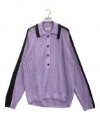 HERMESエルメス）の古着「マキシメッシュニットポロシャツ」｜パープル