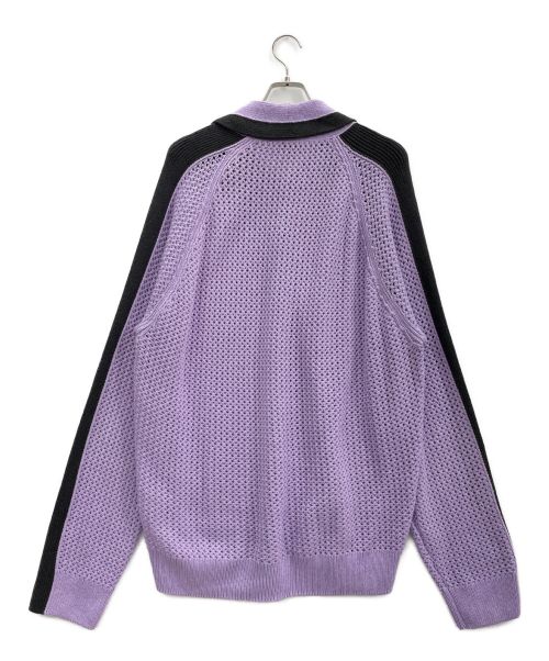 HERMES（エルメス）HERMES (エルメス) マキシメッシュニットポロシャツ パープル サイズ:XXXLの古着・服飾アイテム