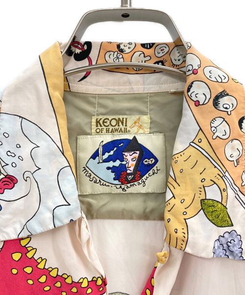 KEONI OF HAWAII（ケオニオブハワイ）KEONI OF HAWAII (ケオニオブハワイ) アロハシャツ ベージュ サイズ:Sの古着・服飾アイテム