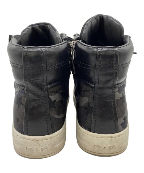 PRADA（プラダ）PRADA (プラダ) ハイカットスニーカー ブラック サイズ:23.5の古着・服飾アイテム