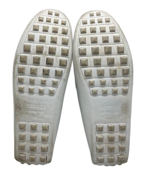 HERMES（エルメス）HERMES (エルメス) ドライビングシューズ ホワイト サイズ:42の古着・服飾アイテム