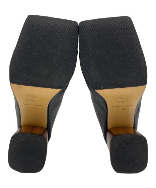 INSCRIRE（アンスクリア）INSCRIRE (アンスクリア) レザーサンダル ブラック サイズ:36の古着・服飾アイテム