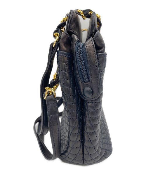 BALLY（バリー）BALLY (バリー) レザーショルダーバッグ ネイビーの古着・服飾アイテム