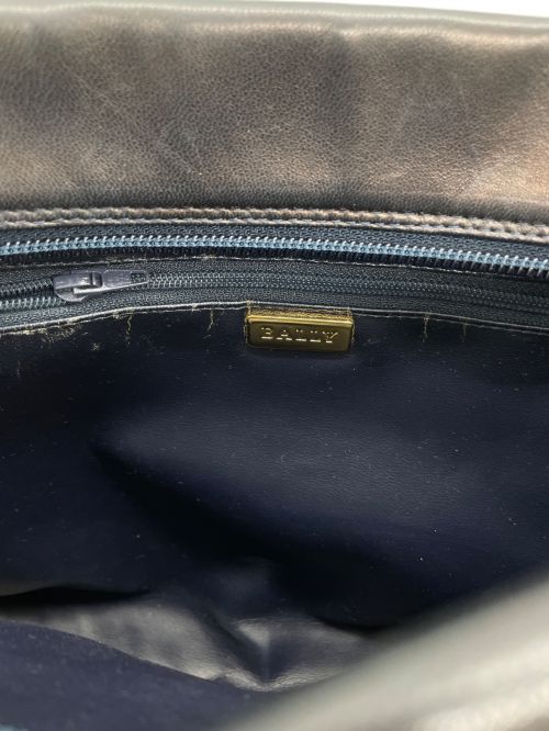 BALLY（バリー）BALLY (バリー) レザーショルダーバッグ ネイビーの古着・服飾アイテム