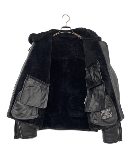 BIG TWIN（ビッグツイン）BIG TWIN (ビッグツイン) ムートンコート ブラック サイズ:40の古着・服飾アイテム