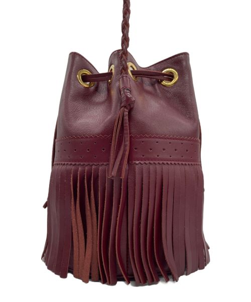J&M DAVIDSON（ジェイ＆エム デヴィッドソン）J&M DAVIDSON (ジェイ＆エム デヴィッドソン) フリンジバッグ ボルドーの古着・服飾アイテム