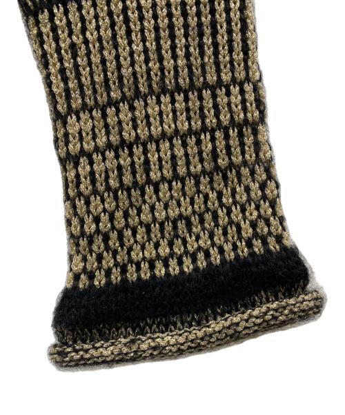 HIROKO KOSHINO（ヒロコ コシノ）HIROKO KOSHINO (ヒロコ コシノ) ラメニットカーディガン ブラック×ゴールド サイズ:38の古着・服飾アイテム