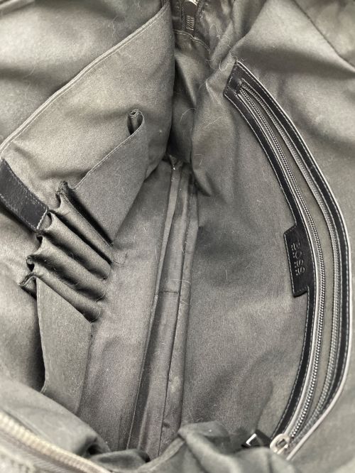 BOSS HUGO BOSS（ボス ヒューゴボス）BOSS HUGO BOSS (ボス ヒューゴボス) レザーブリーフバッグ ブラックの古着・服飾アイテム