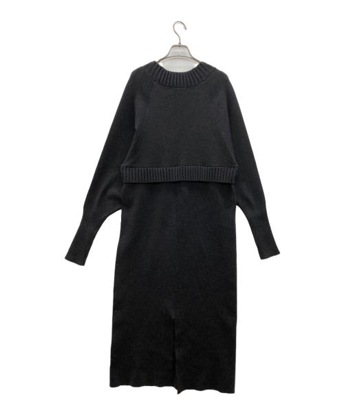 Adam et Rope（アダム エ ロペ）Adam et Rope (アダム エ ロペ) ボレロドッキングニットワンピース グレー サイズ:Fの古着・服飾アイテム