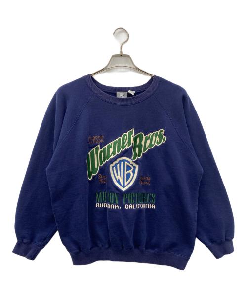 WARNER BROS（ワーナーブラザース）WARNER BROS (ワーナーブラザーズ) ラグランスウェット ネイビー サイズ:Mの古着・服飾アイテム