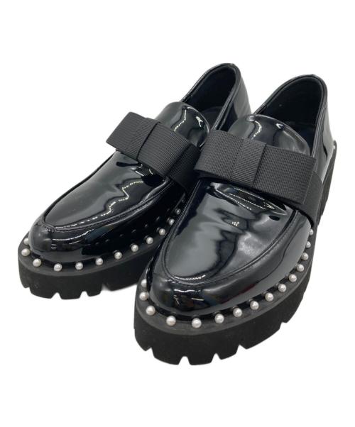 Akiron（アキロン）Akiron (アキロン) DONOBAN (ドノバン) リボンローファー ブラック サイズ:Mの古着・服飾アイテム