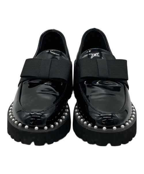 Akiron（アキロン）Akiron (アキロン) DONOBAN (ドノバン) リボンローファー ブラック サイズ:Mの古着・服飾アイテム