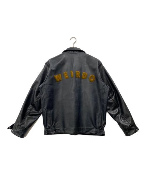 WEIRDO（ウィアード）WEIRDO (ウィアード) カウレザージャケット ダークネイビー サイズ:Lの古着・服飾アイテム