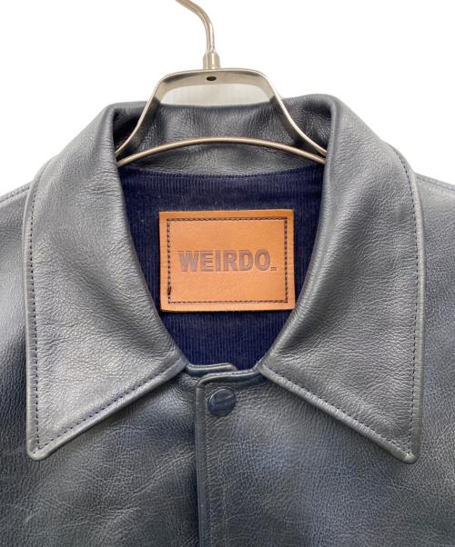 WEIRDO（ウィアード）WEIRDO (ウィアード) カウレザージャケット ダークネイビー サイズ:Lの古着・服飾アイテム